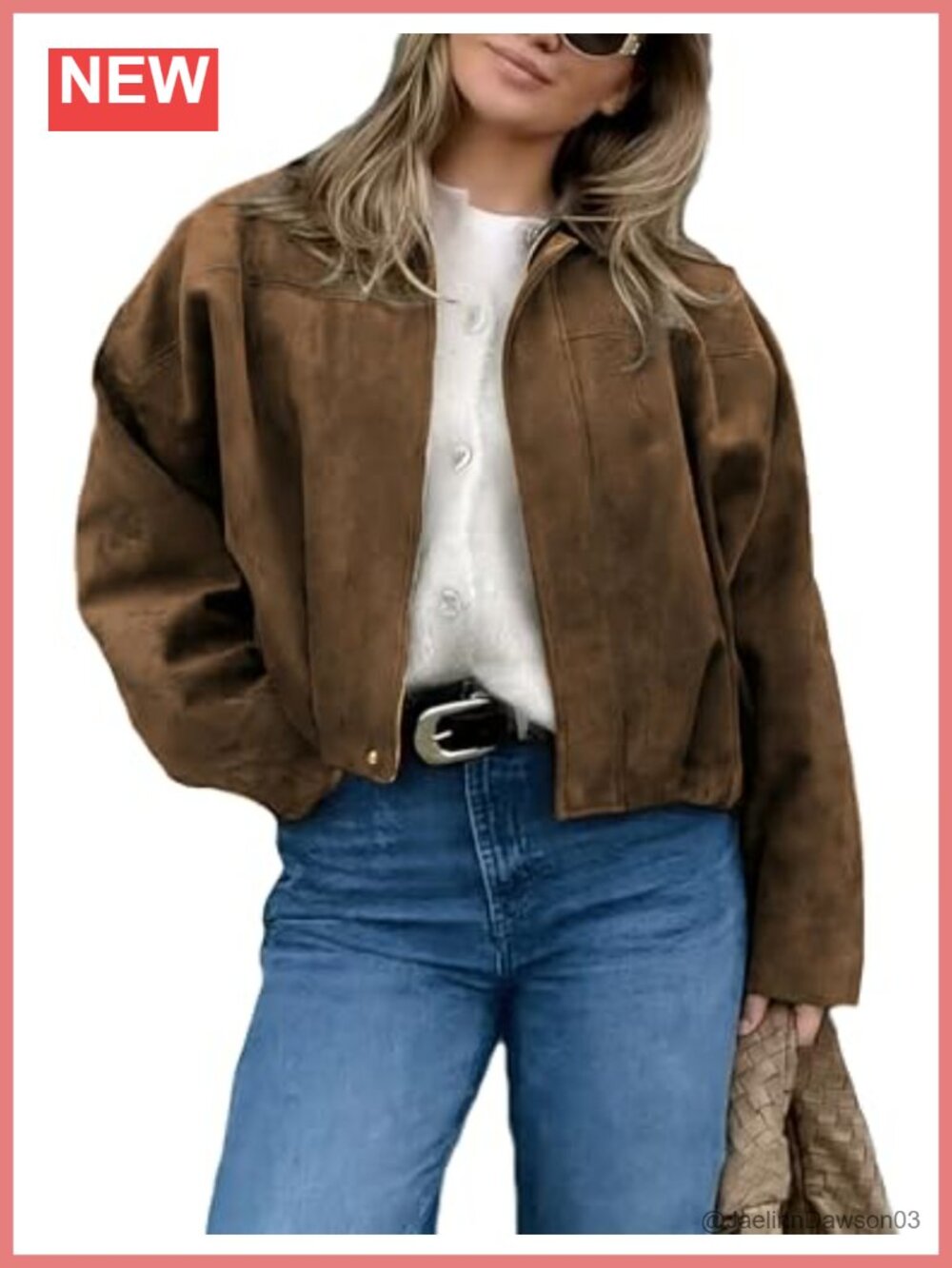 Cropped Suede Bomber Jacket Long Sleeve Zipper Y2k Pilot Outerwear